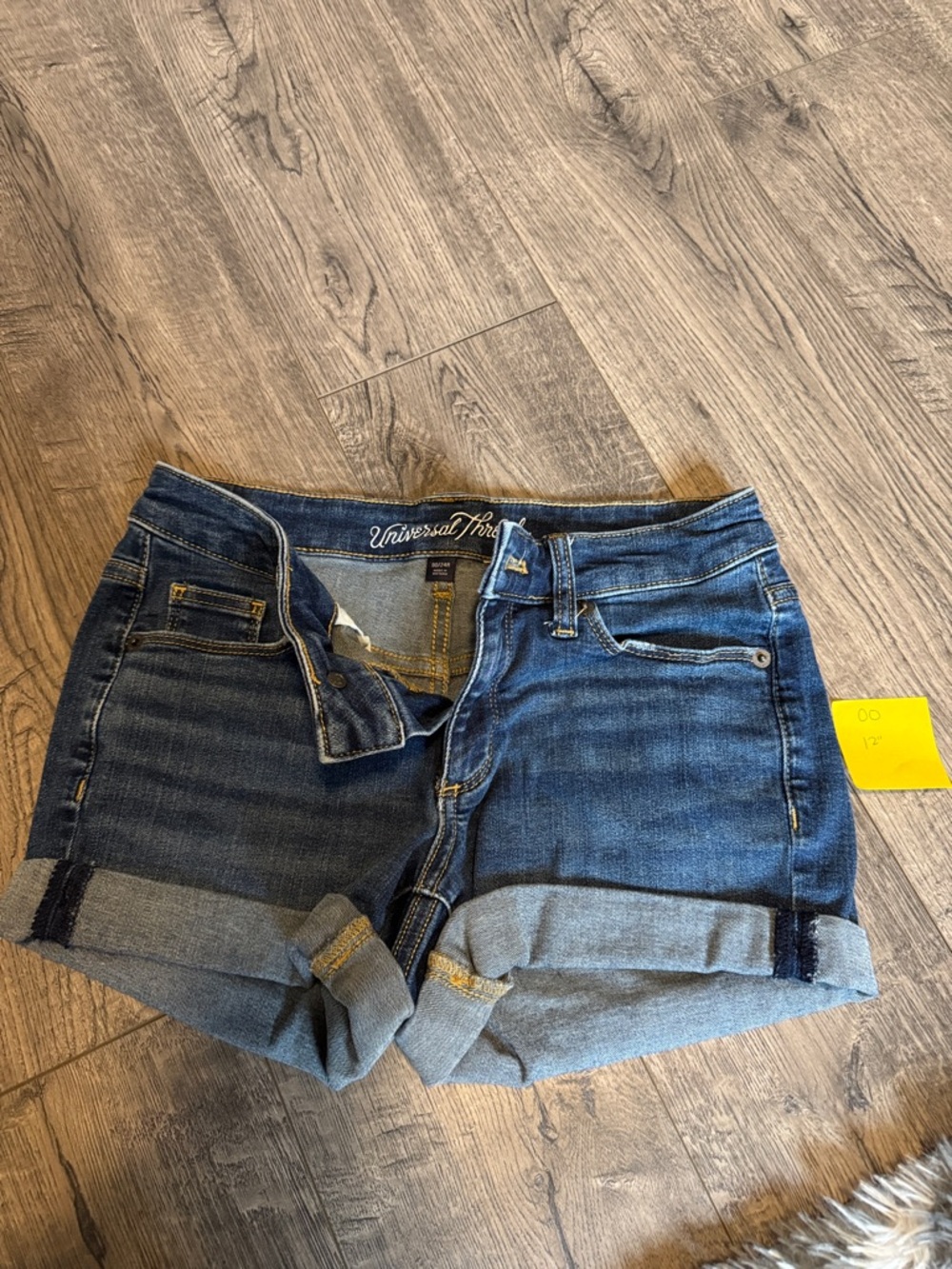 Universal Thread Dark Blue Rolled Cuff Denim Shorts